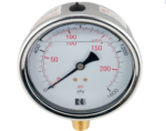 L100 (100mm Liquid Filled Pressure Gauge, lower mount)